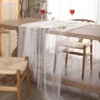 Pearl Tulle Table Runner Tablecloth White Table Cloth Wedding Veil Fabrics for Wedding Birthday Party Arch Dessert Table Decor 2