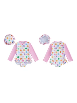 Baby Girl Ruffle Sun-Protective Swimsuit 1