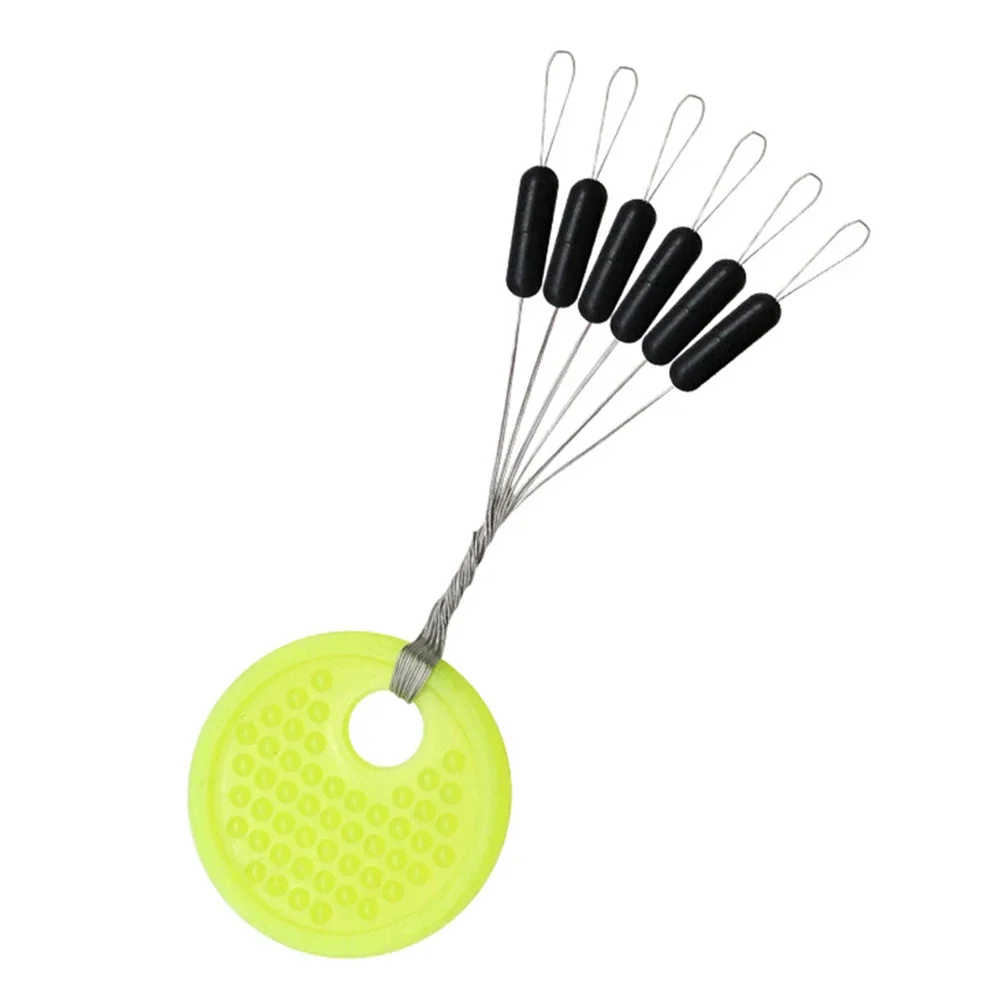 60pcs/Set 10 Group Rubber Space Beans Stopper Oval/Long Column Shaped Fishing Line Space Beans Vertical Fish Bobber Tools fishing tools