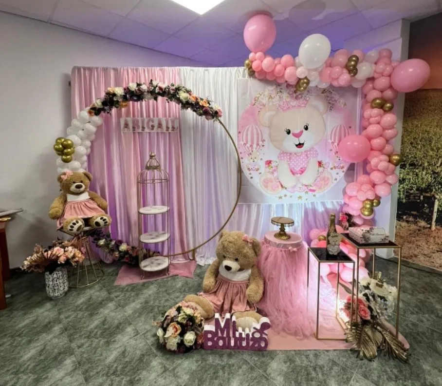 Photo Backdrop Hot Air Ballon Bear Baby Shower Photocall Girl Boy Birthday Party Decoration Background For Photo Studio Props Custom