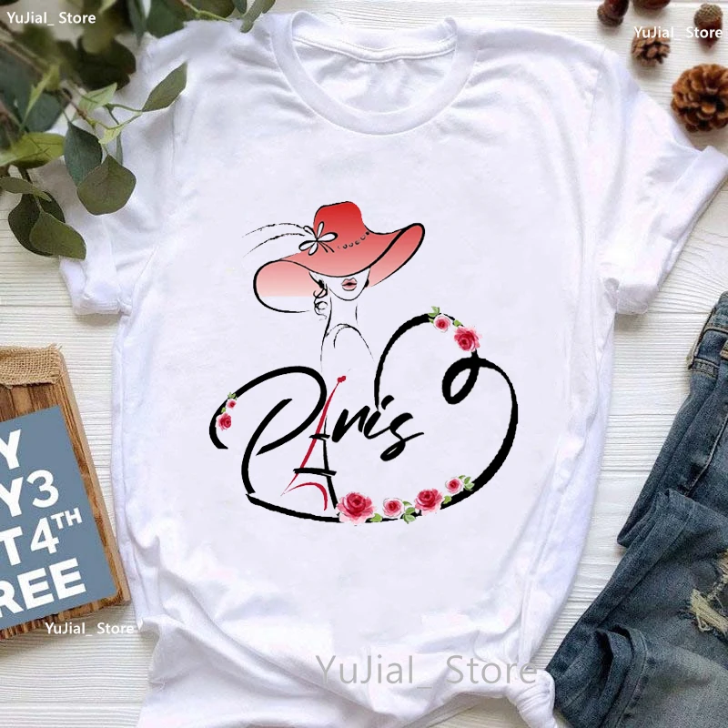 Paris Eifel Turm Mädchen Liebe Französisch Bulldog Drucken T Shirt Frauen Sommer Mode Kurzarm T-shirt Femme Nette Casual Tee hemd – Detail 17