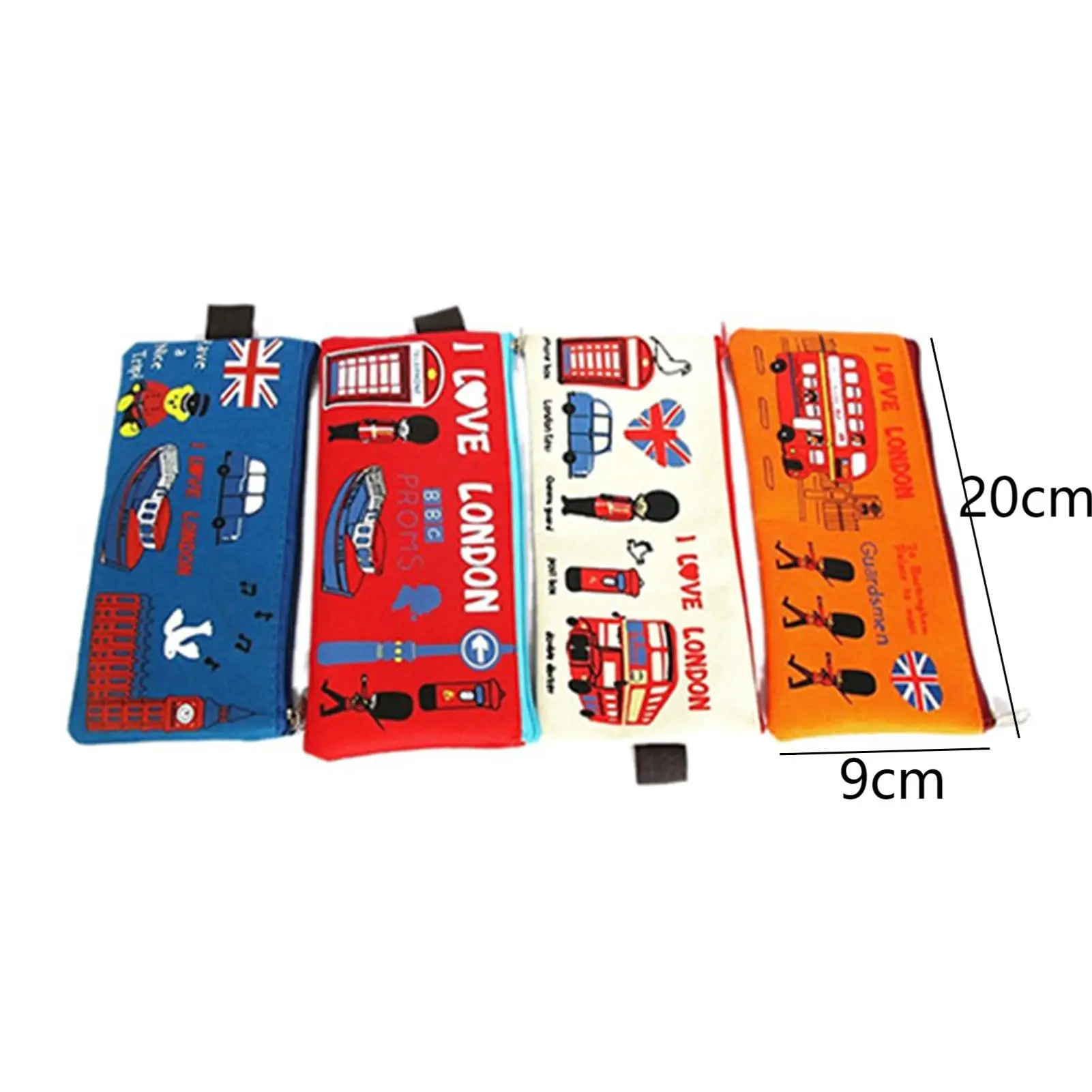 1Pc Pencil Bag Pouch Cartoon Zipper Students Pen Case London Style Oxford Fabric Cosmetic Coin Purse for Home and Back to School 6