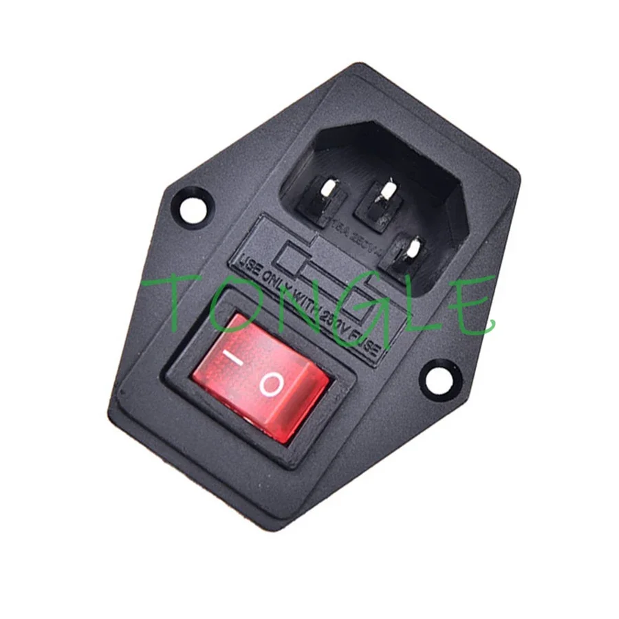 10Pc On/Off Interruttore Presa Con Connettore Femmina Per Cavo Di Alimentazione Macchina Arcade Io Interruttore Con Fusibile 3 Spille Iec320 C14 Spina