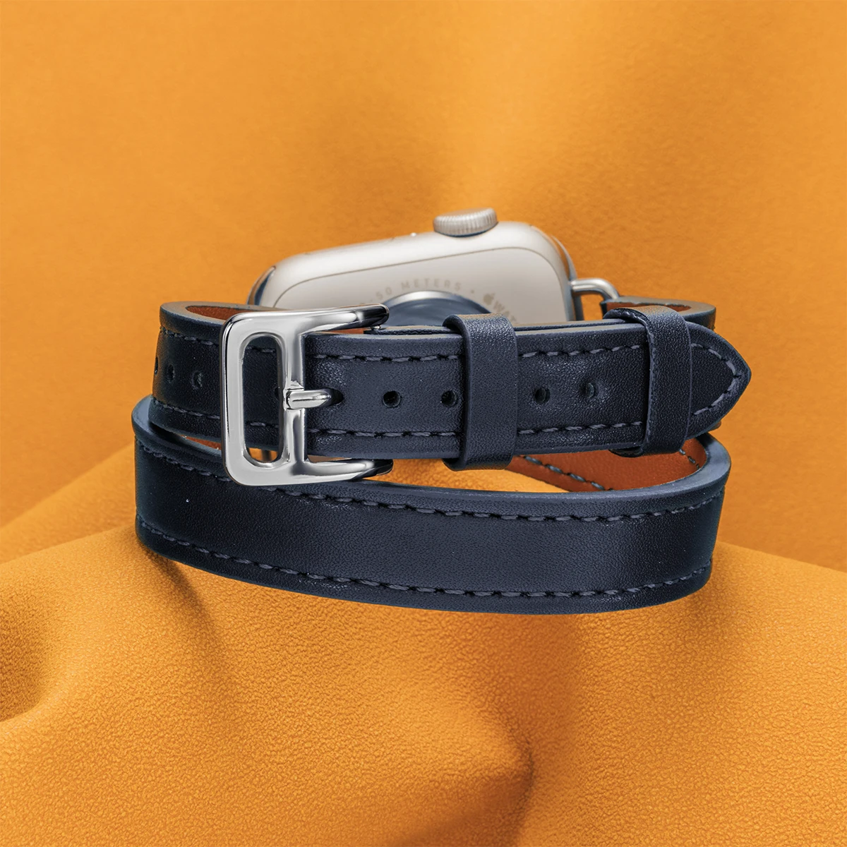 Double Tour Leather Strap for Apple Watch - Stylish Band for All Series