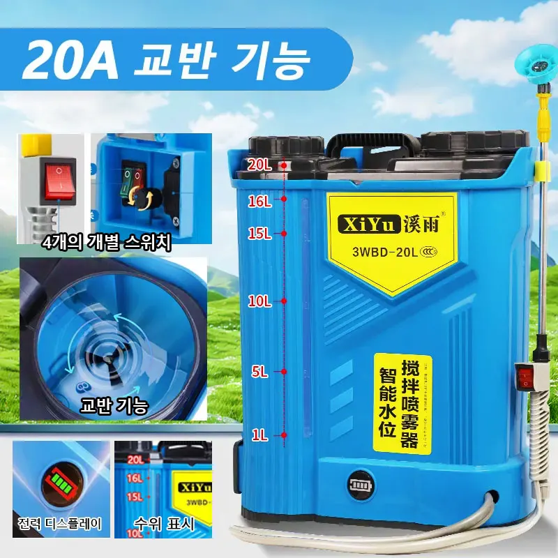 New 20A Full-automatic Electric Stirring Sprayer Agricultural Backpack High Pressure Garden Irrigation Sprayer