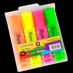 Vibrant Fluorescent Highlighter Pen Set (-4 colors-)