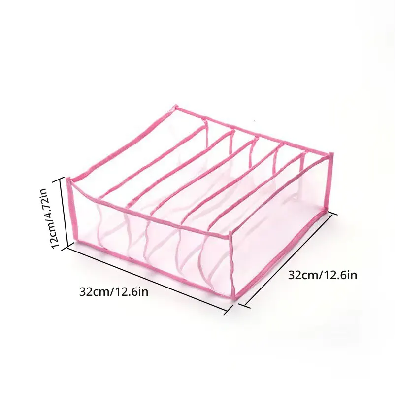 Underwear Storage Box Womens Socks Bra Underwear Thickened Grid Packing Box Mesh Grid