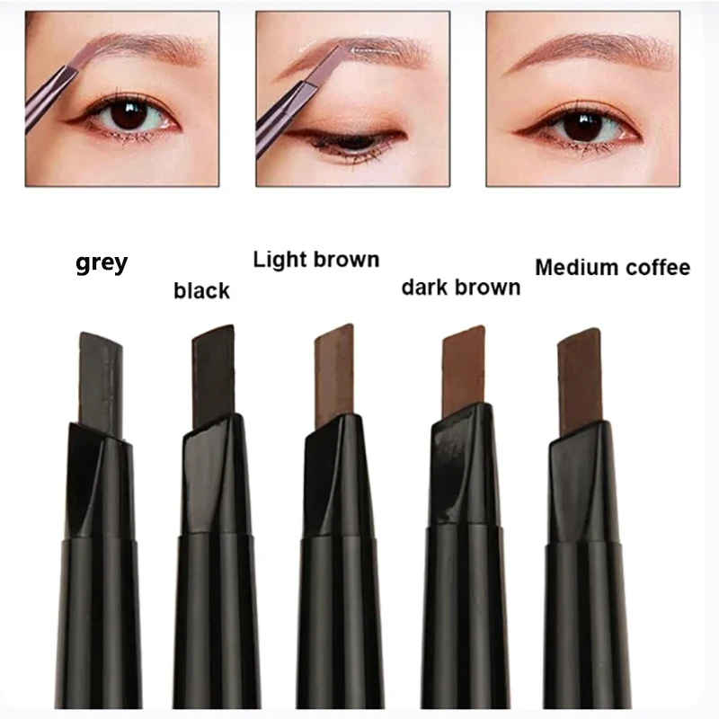 2 in 1 Eyebrow pencil professional Cosmetics makeup for women 5 Colors Waterproof Eyebrow Tattoo brush Long Lasting eyebrow pen 1