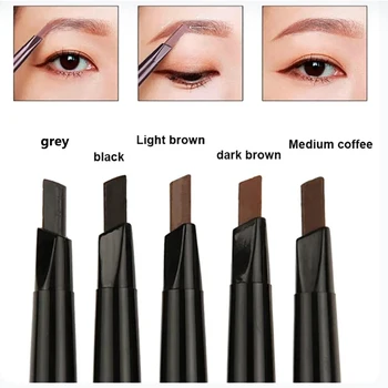 Matita per sopracciglia 2 in 1 Trucco cosmetico professionale per donna Pennello per tatuaggio sopracciglio impermeabile a 5 colori Penna per sopracciglia a lunga durata 1