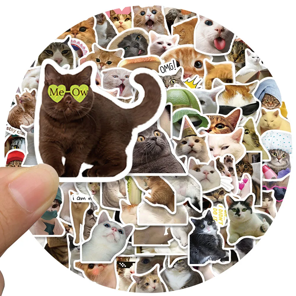 Set 100 Adesivi Divertenti Per Gatti - In Vinile Impermeabile, Per Decorare Bottiglie, Laptop E Telefoni - Foto 9