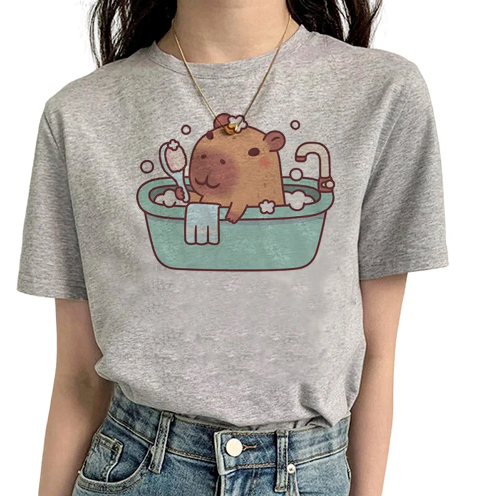 

Капибара, футболка, женские летние смешные футболки, одежда Харадзюку для девочек