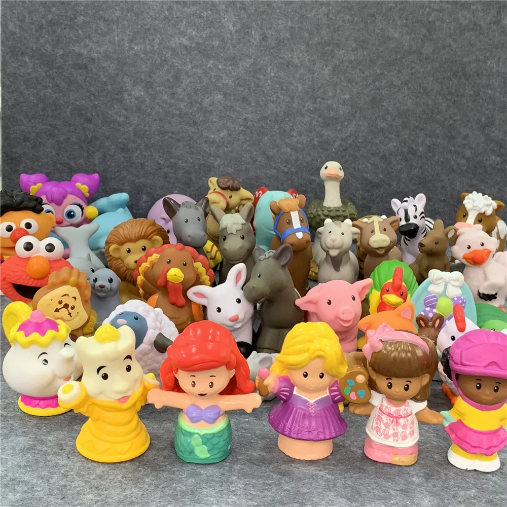 Fisher Little 2" mini People Duck Chick Sheep Goat Donkey Rabbit Panda Dolphin Zoo Farm Animals Cartoon Toys Christmas Gift