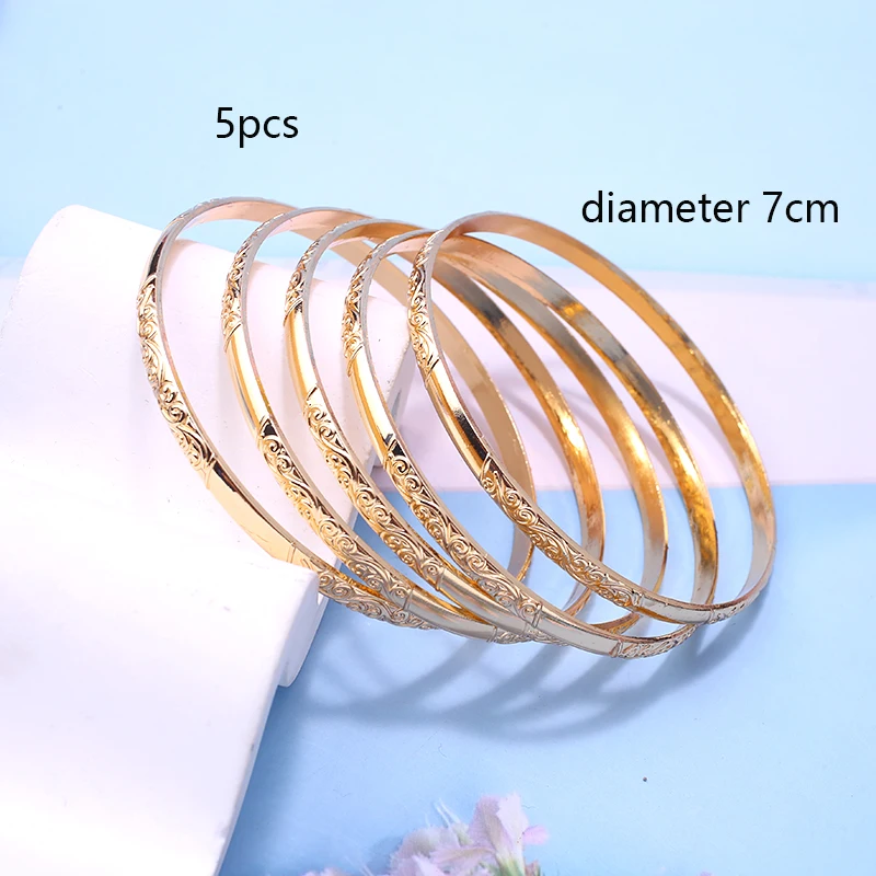 24K Gold Plated Bangle Bracelet Dubai Bridal Wedding Gift Ethiopian Jewelry Arabian Robe Cuff