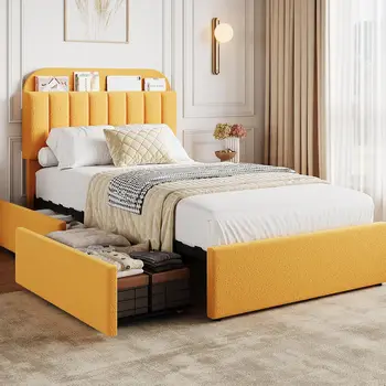 Boucle Storage Twin Bed 1