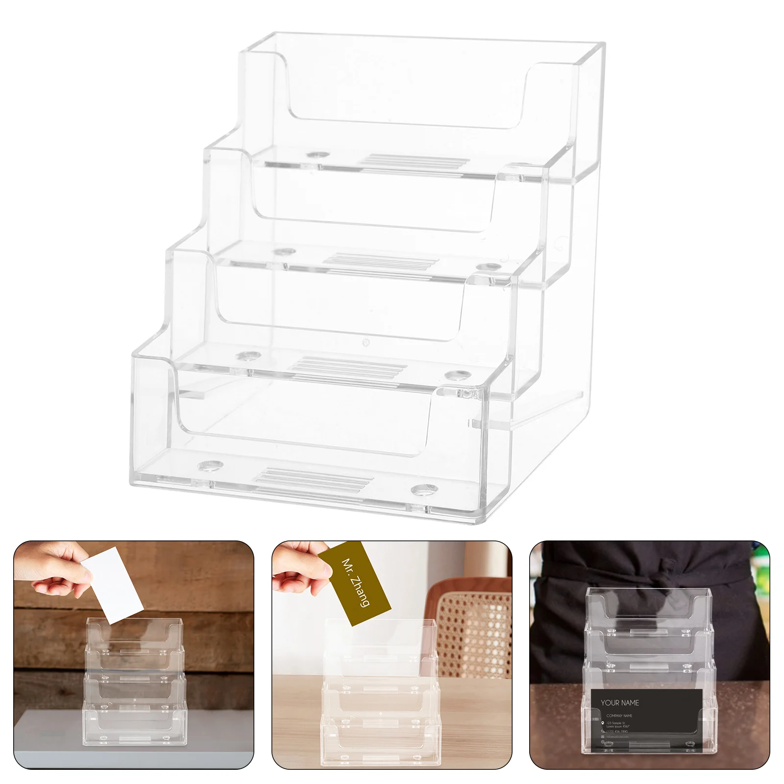 Multi-layer Business Card Box Display Stand Outdoor Holder Holders Case for Desk Organizer Show Rack Shelves