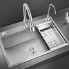Silver Kitchen Sink 304 Stainless Steel sinks Above Counter or Undermount Installation Single Basin Bar Sink Washing Basin 3