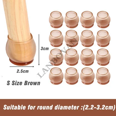 16pcs Enhanced Silicone Furniture Leg Protectors - Non-Slip Felt Pads