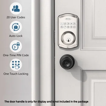 Hutools Keyless Entry Door Lock -Keypad Door Lock-Smart Deadbolt Lock-Anti-Peeking Password-Auto Lock Easy To Install 3