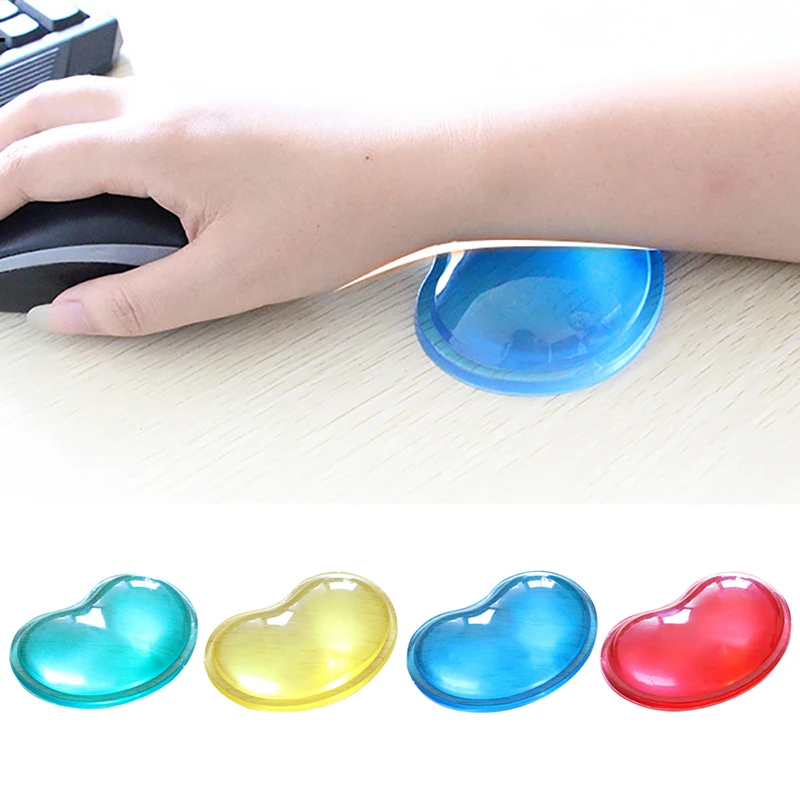 Fashion Silicone Heart-shaped Wrist Pad Solid Color Comfortable Wrist Rest Mouse Pad For Computer PC Laptop Office Supplies