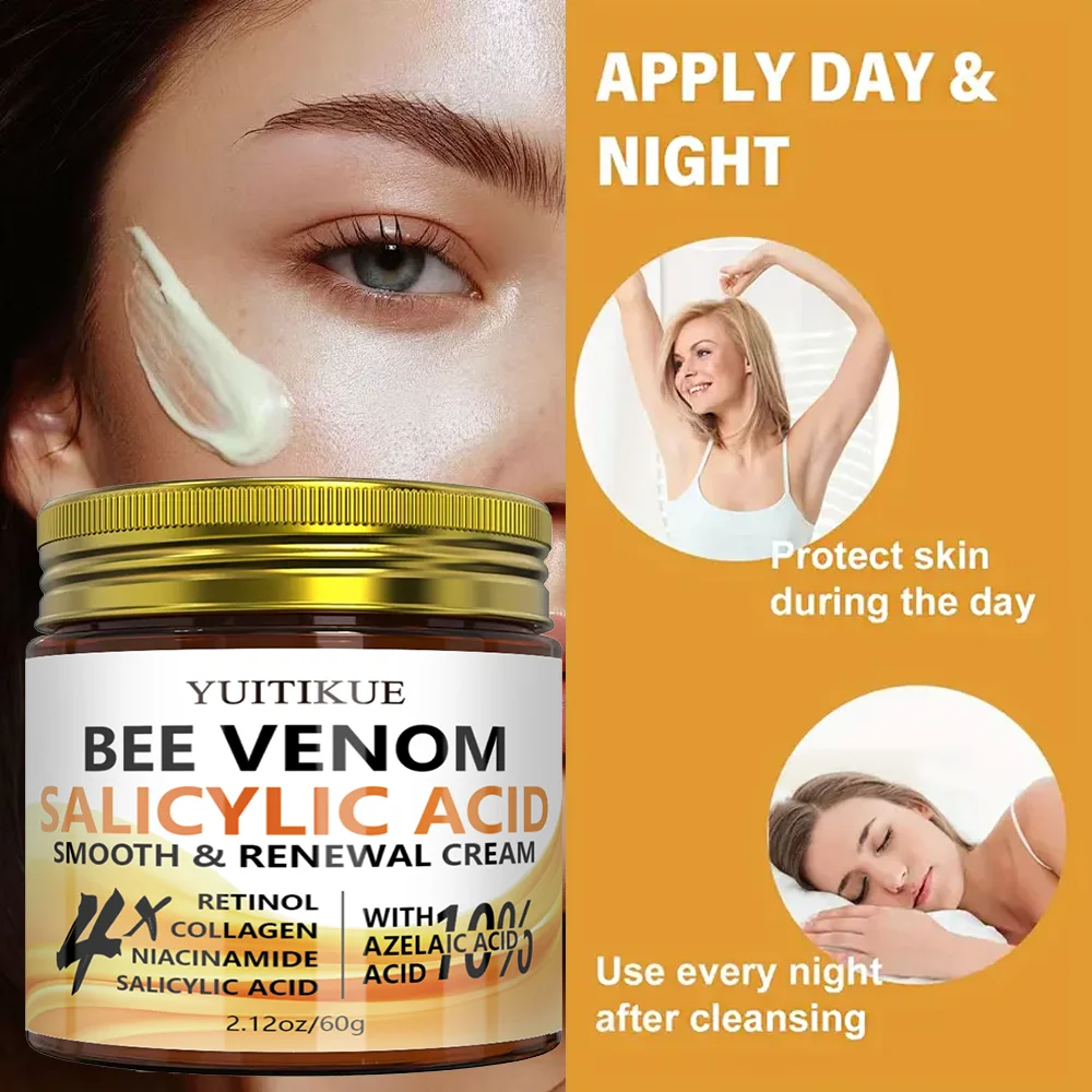 Bee Venom Firming Lift Cream 4-in-1, moisturizes and lifts sagging skin, contains salicylic acid, suitable for all skin types