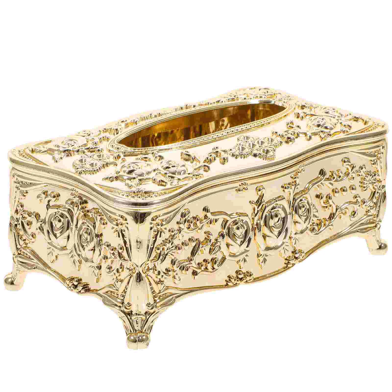 

Tissue Carved Paper Box Vintage Decor European Style Napkin Case Acrylic Dinner Holder