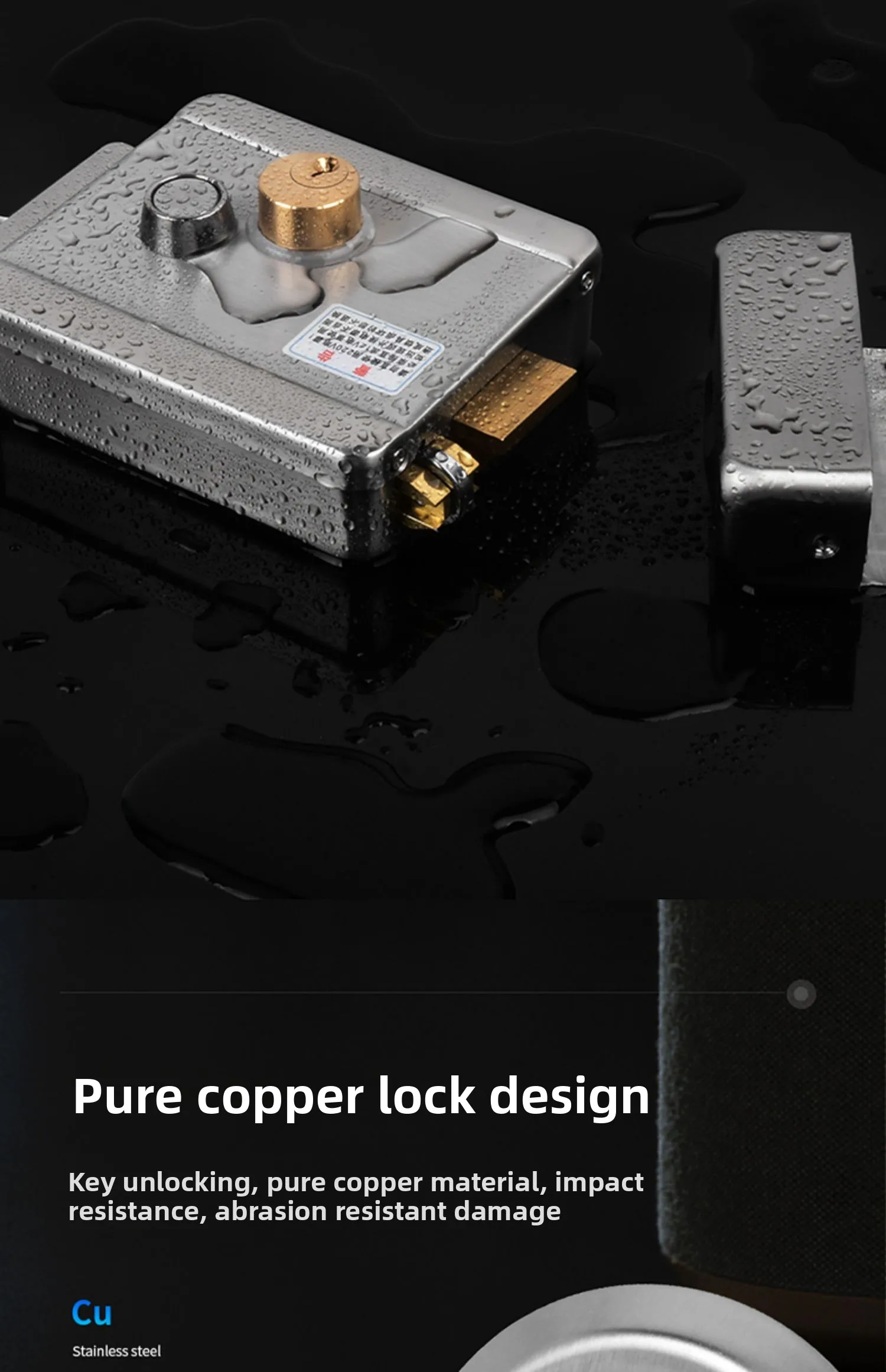 stainless steel baking paint electric control lock single and double head commun