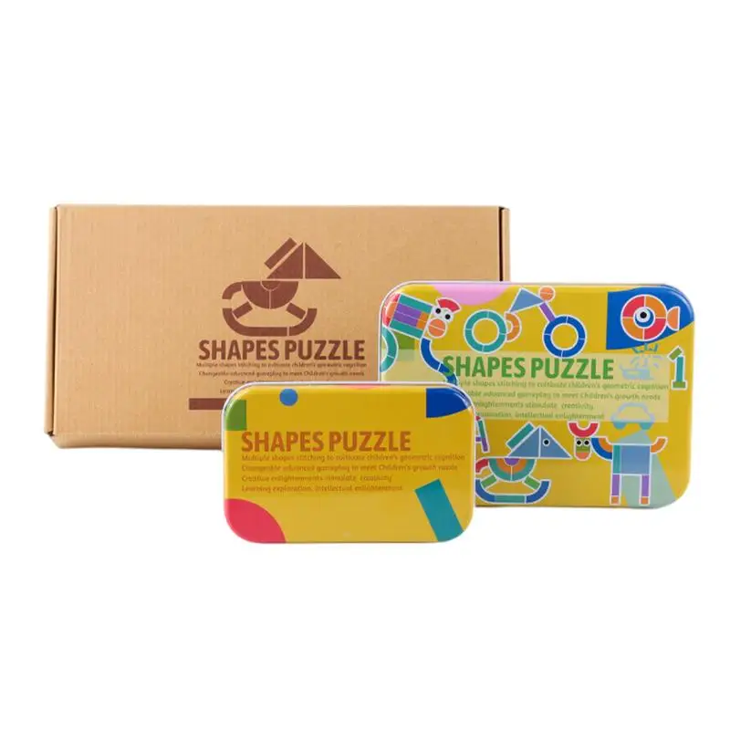 

Tangram Shape Puzzle Set Geometric Shapes Blocks Pattern Blocks With Card Geometric Shapes Blocks Pattern Blocks Brain Teaser To