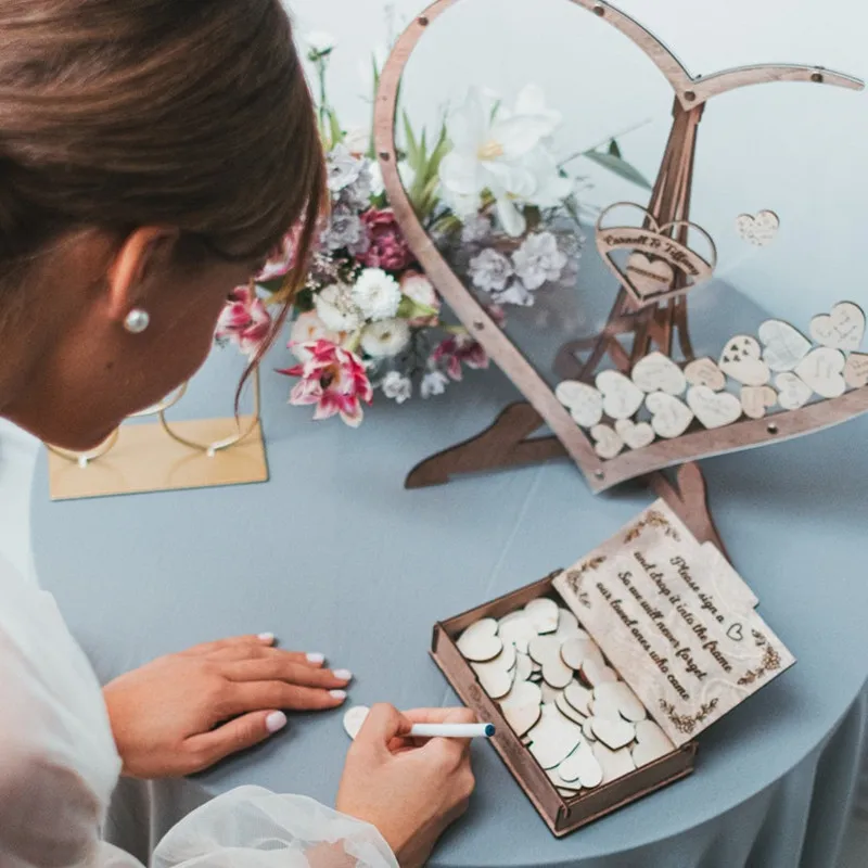 Wedding Guest Book Wooden Box Table Decoration wooden gift card boxes