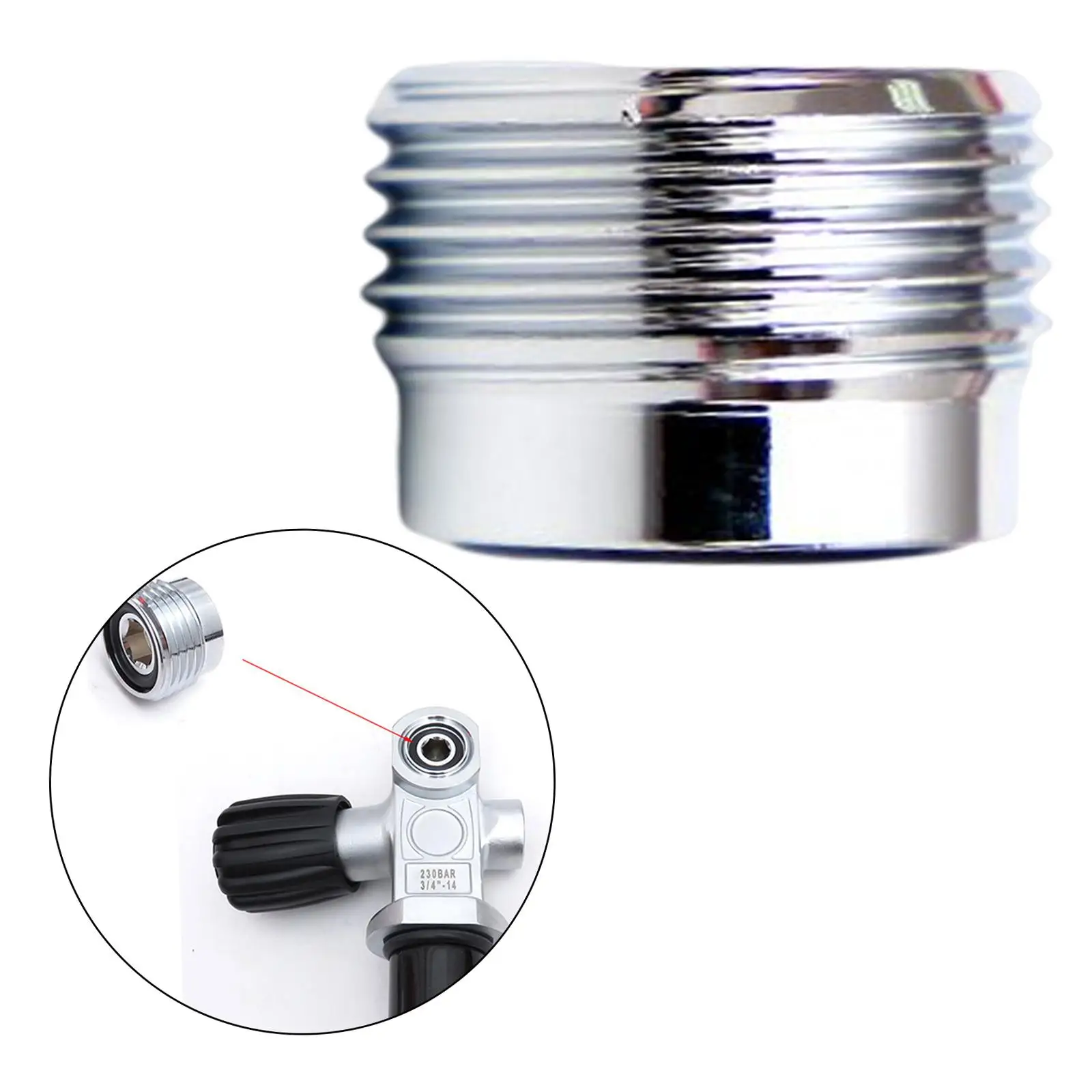 Scuba Diving Cylinder Valve Screw Yoke Insert Tank Valve Adaptor