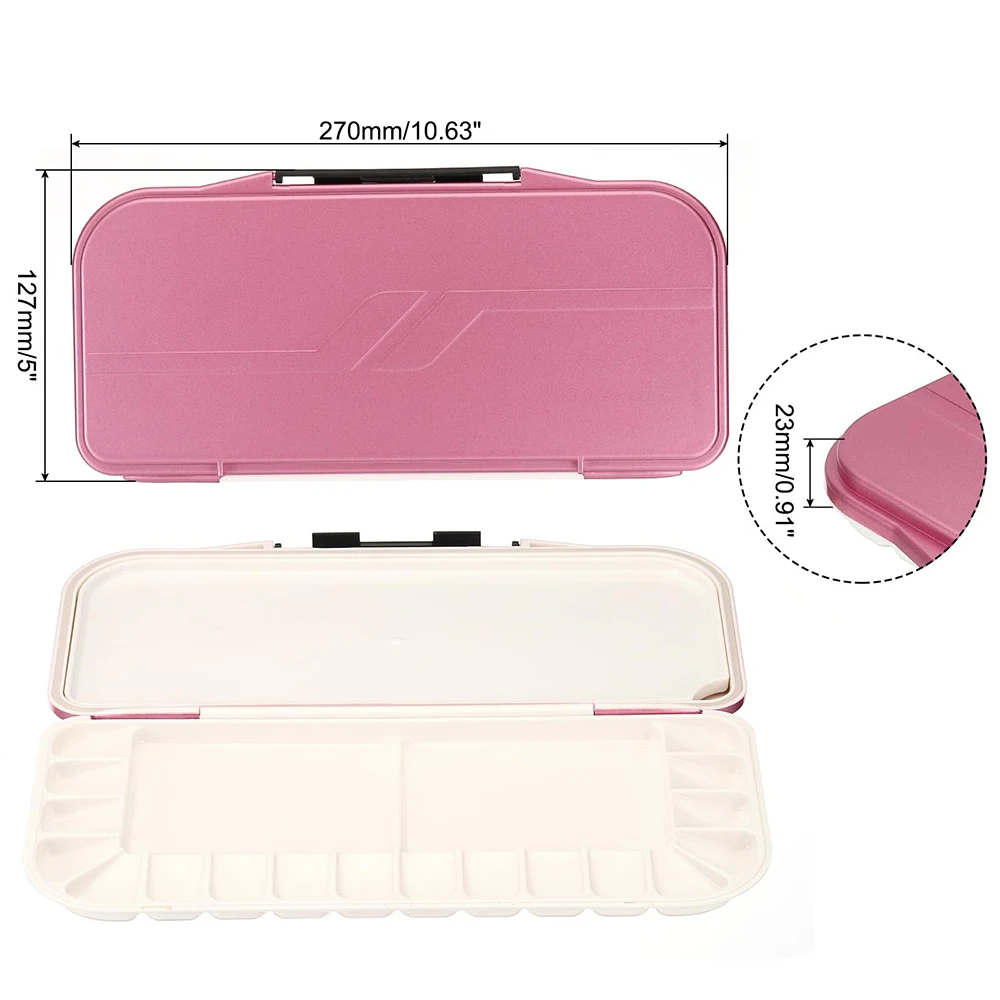 18 Wells Paint Storage Box, Airtight Folding Detachable with 3 Extra Area Painting Palette for Watercolor Gouache Acrylic Oil 2