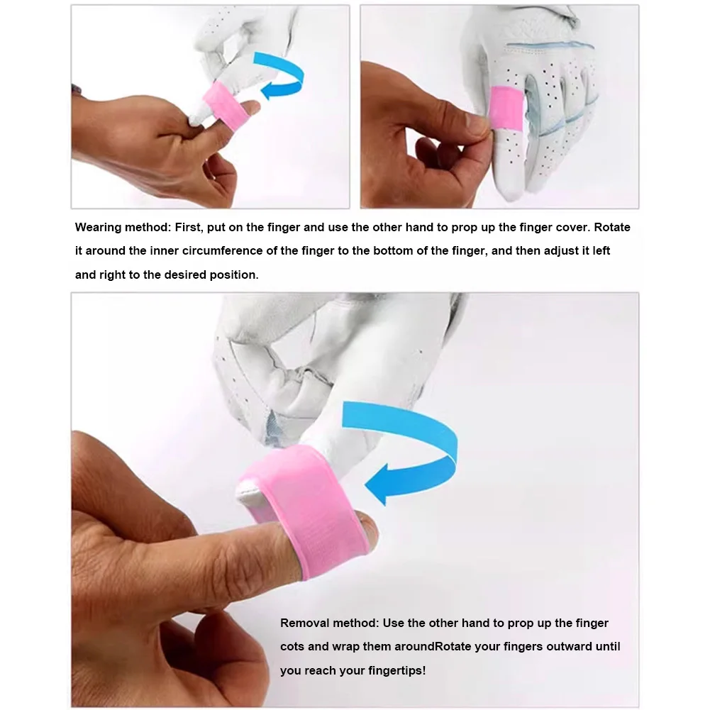10 Pcs Set Silicone Golf Finger Sleeves Finger Band Sports Non-Slip Hand Protector for Basketball Tennis Golf