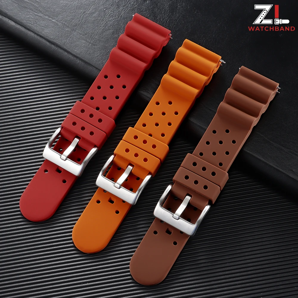 Premium High Tensile Silicone Sport Watch Band - Waterproof & Breathable Rubber Strap