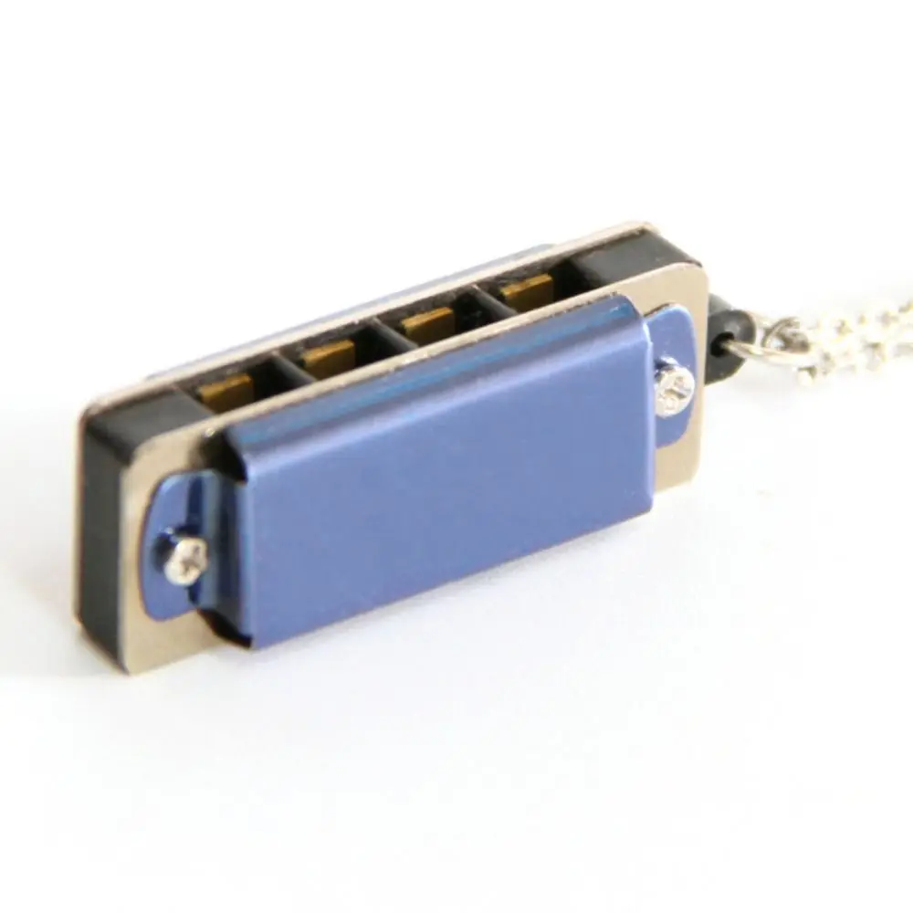 Mini Harmonica Pendant Necklace Creative Four-hole Musical Instruments Men and Women Couple Necklace Sweater Chain chromatic harmonica diatonic harmonica kids harmonica