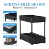 2 Tier Under Sink Bathroom Organizer, Pull Out Cabinet Organizer, Kitchen Sink Storage, Black 6