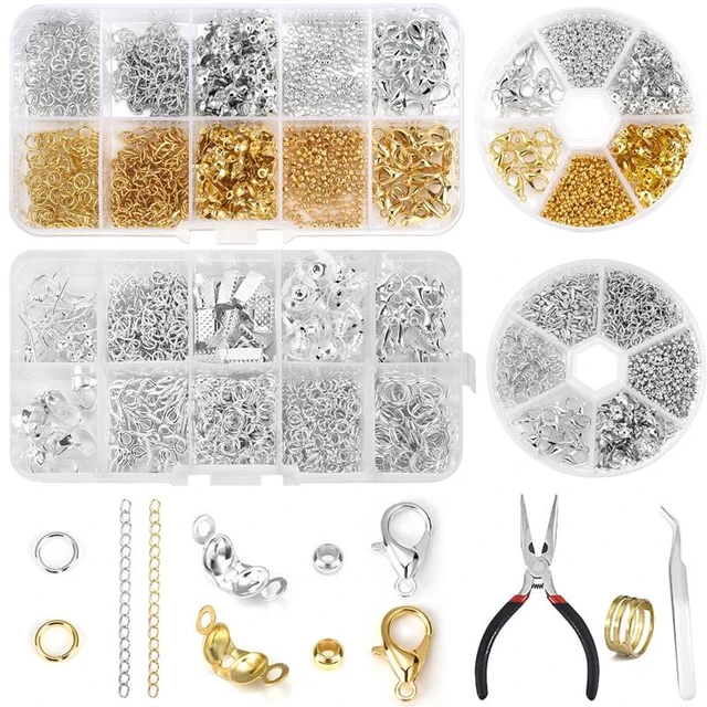 Alloy Accessories Jewelry Findings Set Earring Making Kit Lobster Clasp  Open Jump Rings Repair Tools DIY Jewelry Making Supplies