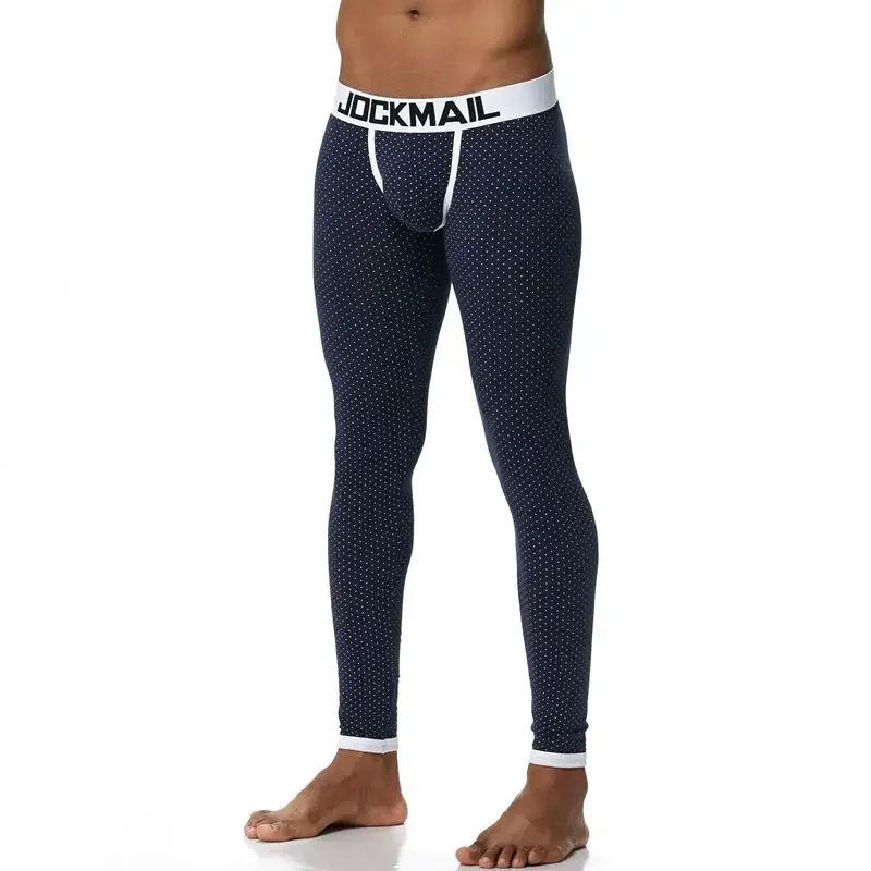 Men Long Johns Pants Thermal Underwear Cotton Printed Sleeping Bottoms Leggings pant thermal underwear