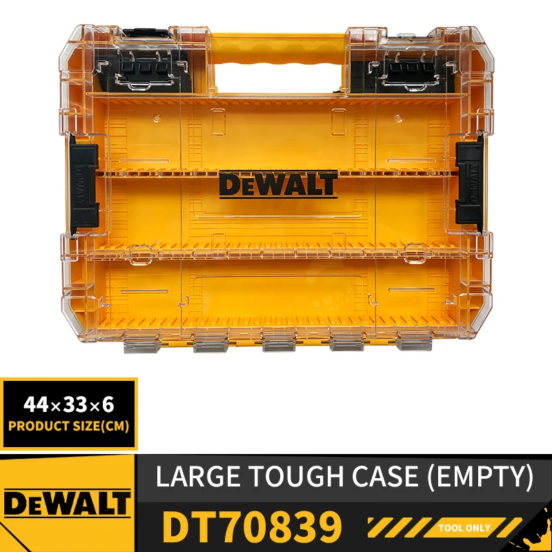 DEWALT DT70839 Tough Case (Large) with Divider Organizer Tool Box Transparent Lid Screws Bits Accessory Stacking Storage Case 6