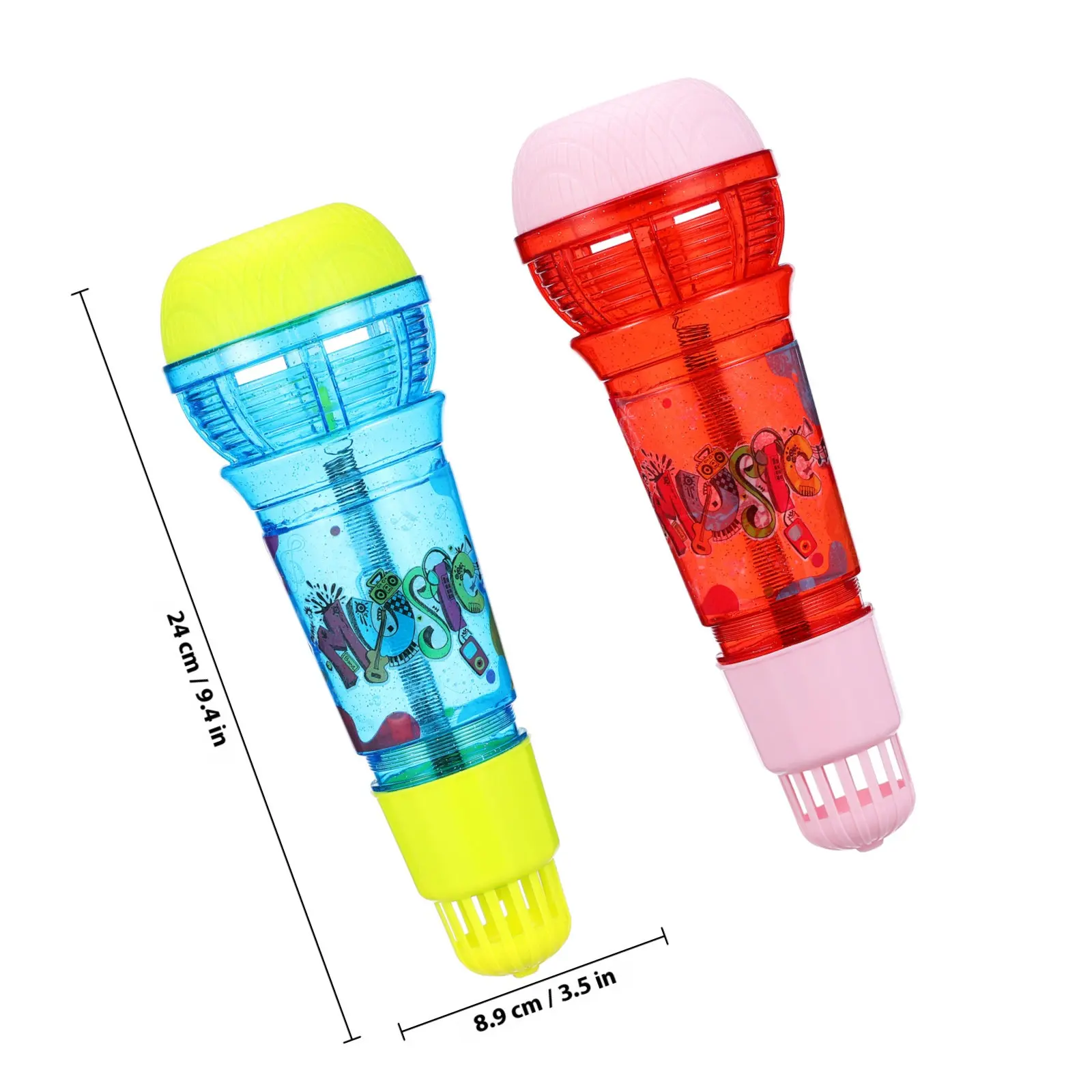 2 Pcs 어린이 마이크 가짜 마이크로폰 가라오케 소품 에코 장난감 코스프레 무대 마이크 기계