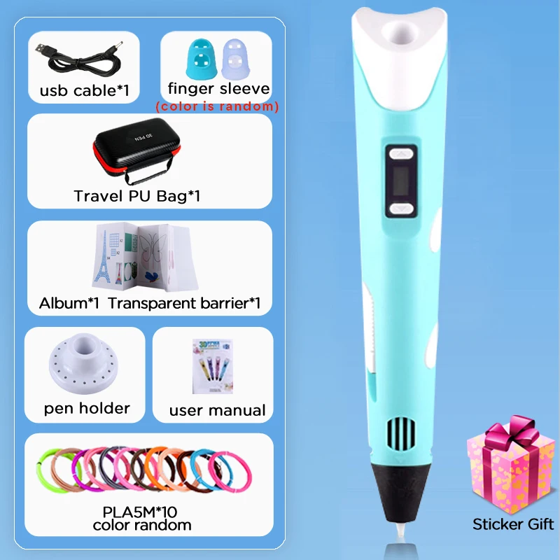 Children's 3D Drawing Pen with LCD Screen – Safe DIY Painting Toy and Creative Birthday Gift