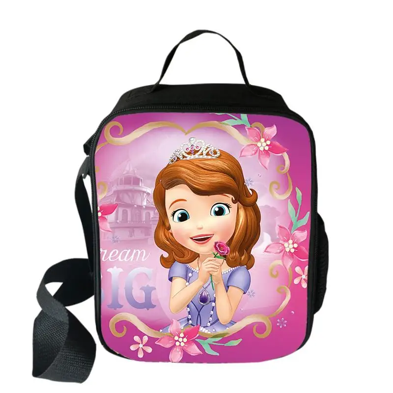 

Горячие продажи Disney Sofia Girls обеденные сумки Cute Kids Food Portable изолированные детские сумки через плечо
