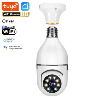 Panoramic Bulb Camera Tuya 3MP/4MP/5MP WiFi Two Way Voice AI Human Detection Night Vision E27 Camera HD Surveilance Light Blub 1