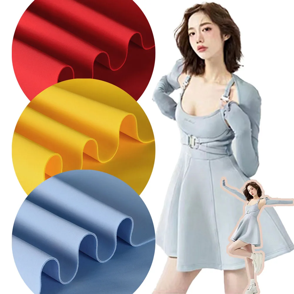 Premium Soft Scuba Knit Fabric Elastic Air Layer Cloth for Sewing Dress Skirt Jacket DIY Craft Projects Material By Half Meters