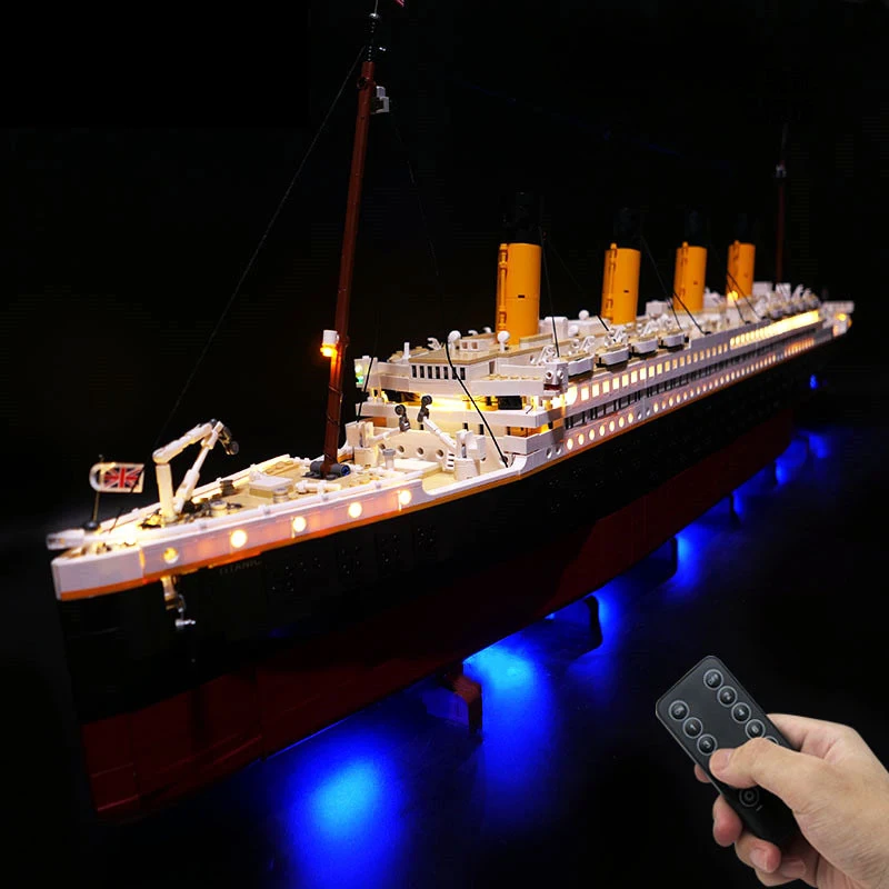 Kit Luci A Led Rc Per Lego 10294 Titanic Ship Building Blocks Giocattolo In Mattoni (Solo Luce A Led, Senza Modello Di Blocchi))