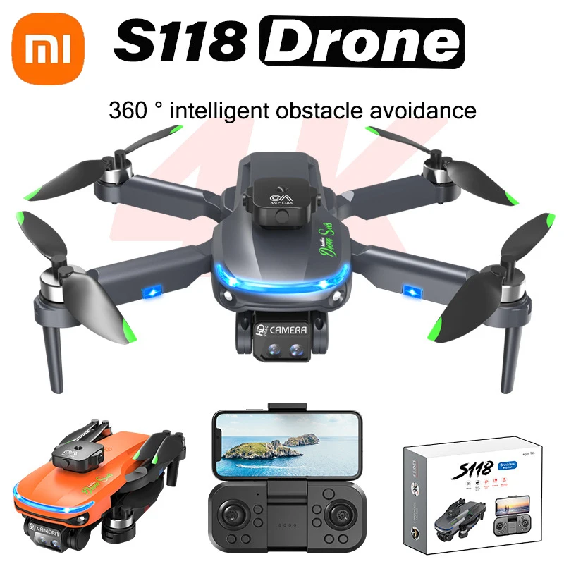 

Xiaomi New S118 Drone Professional 8K HD Optical Flow Dron Camera Obstacle Avoidance Drone GPS Four Rotor Helicopter RC Wifi Toy