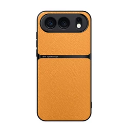 Frosted Leather Texture Magnetic Protection Bumper Case for Honor Magic 8 Pro (Yellow)