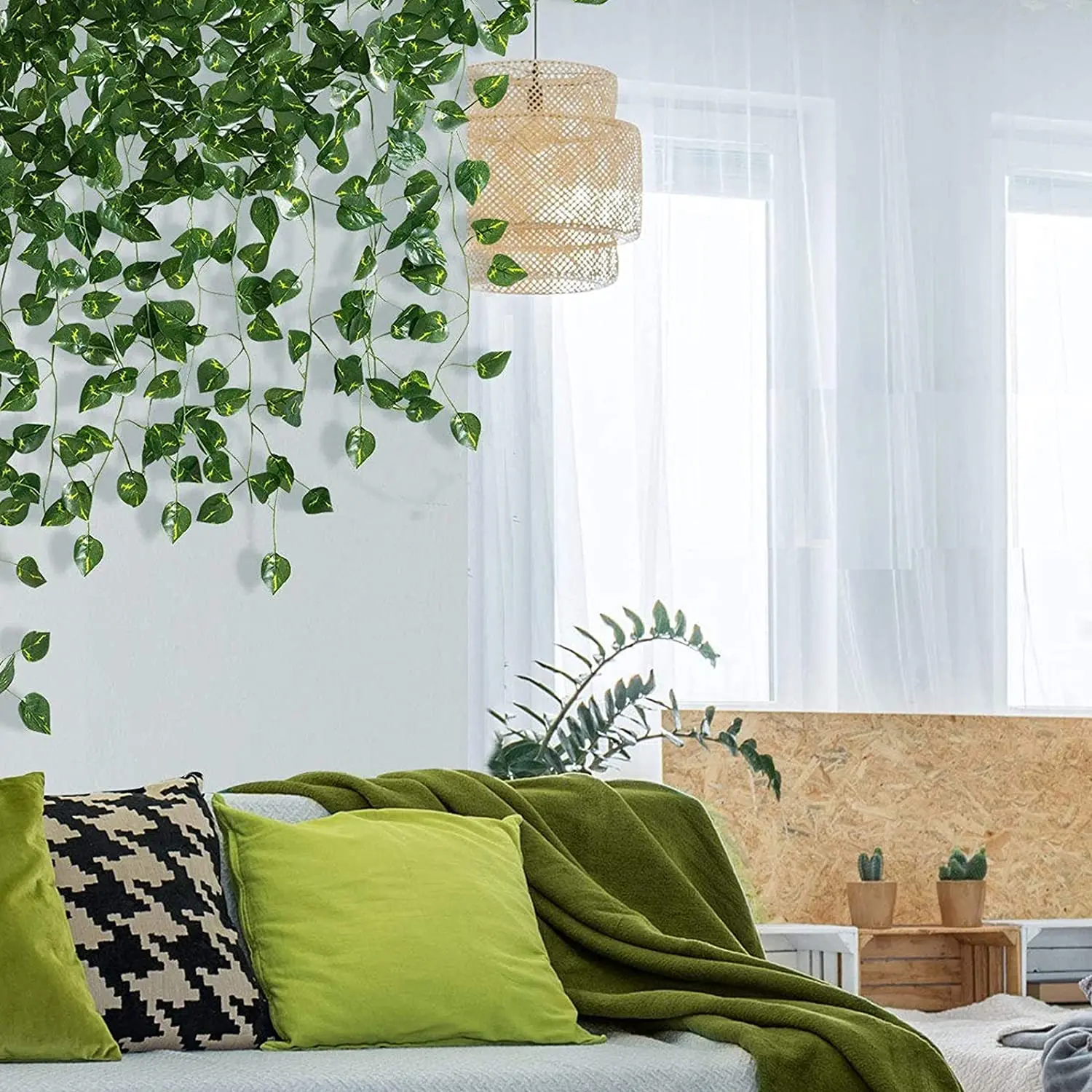 1/3/6/12pcs Realistic Artificial Ivy Leaves Garland Artificial Plants & Greenery for Weddings Parties Home Decor