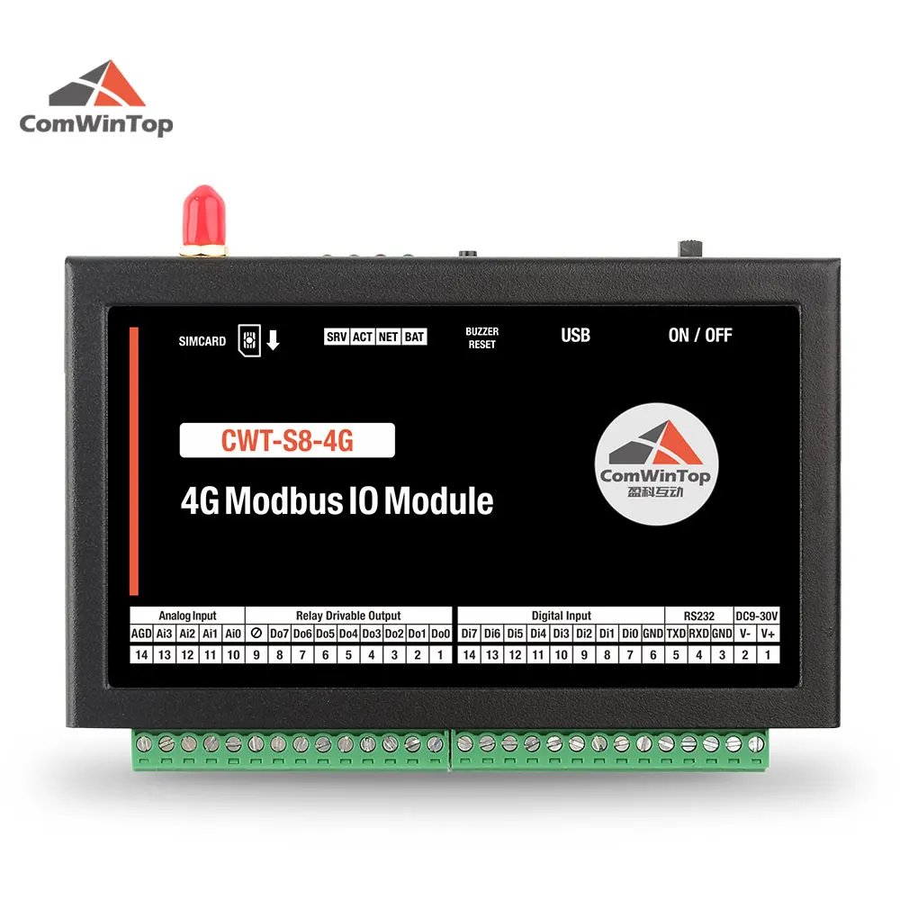 

CWT-S8-4G 8Di + 8Do + 4Ai 4g Modbus Tcp IO модуль, удаленное сбор данных Rtu
