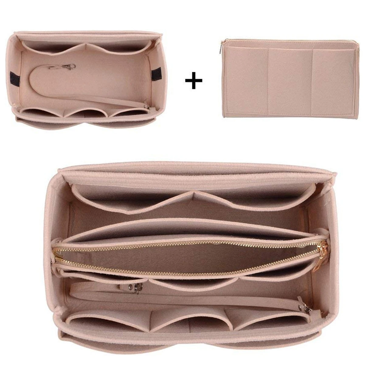 Felt Makeup Organizer Bag for Women Handbag Travel Cosmetic Storage