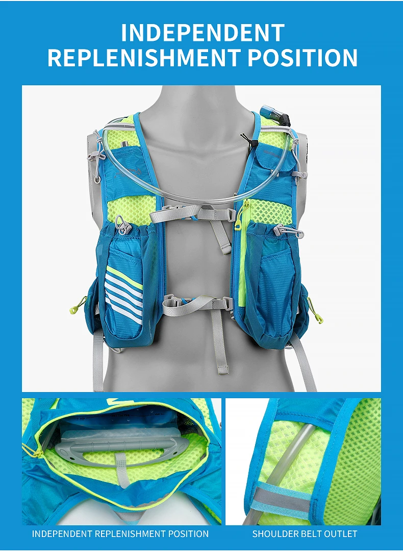 8L Running Hydration Running Vest Backpack Men Women Outdoor Sport Water Bags Trail Marathon Jogging Hiking Backpack Rucksack