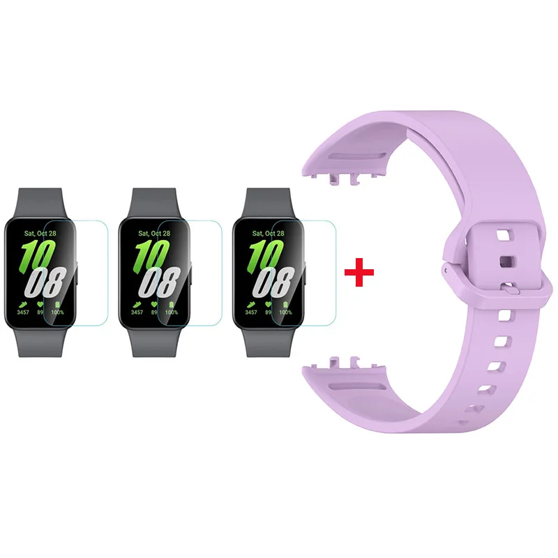 Dual-Purpose Silicone Strap with Screen Protector for Fitness Tracker Wristbands
